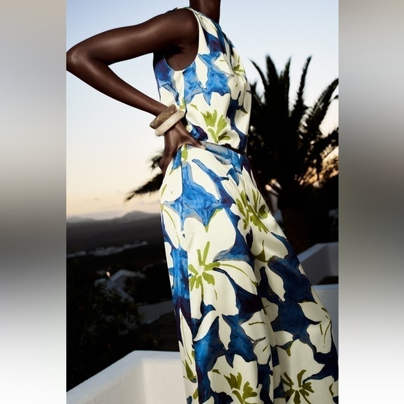 New ZARA Floral Print Jumpsuit - Picture 5 of 9